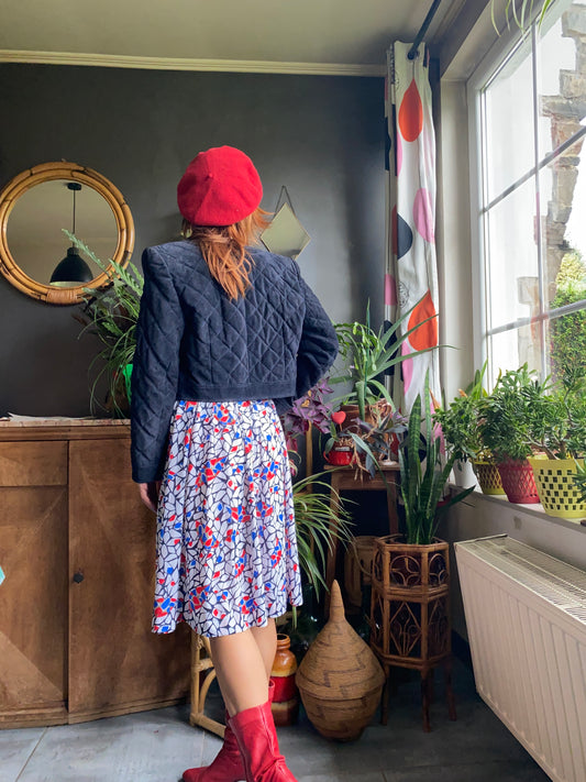 Boléro matelassé daim 80s