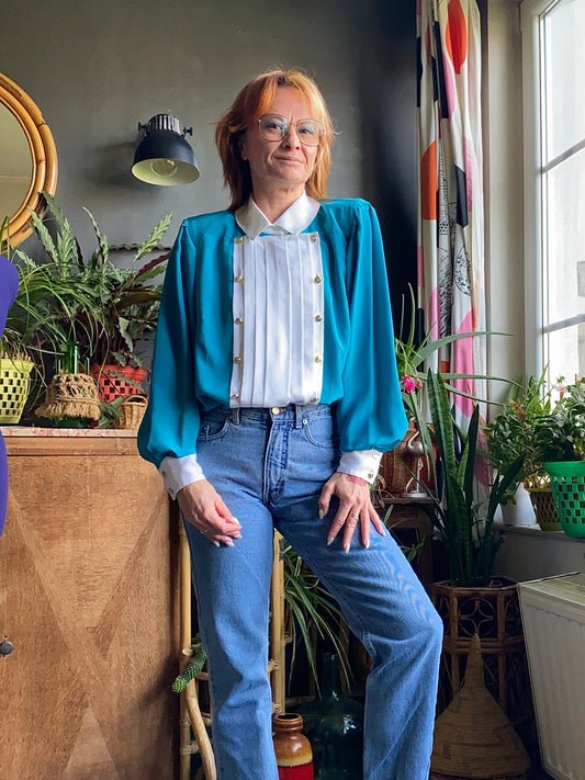 Chemisier bi-colore vintage