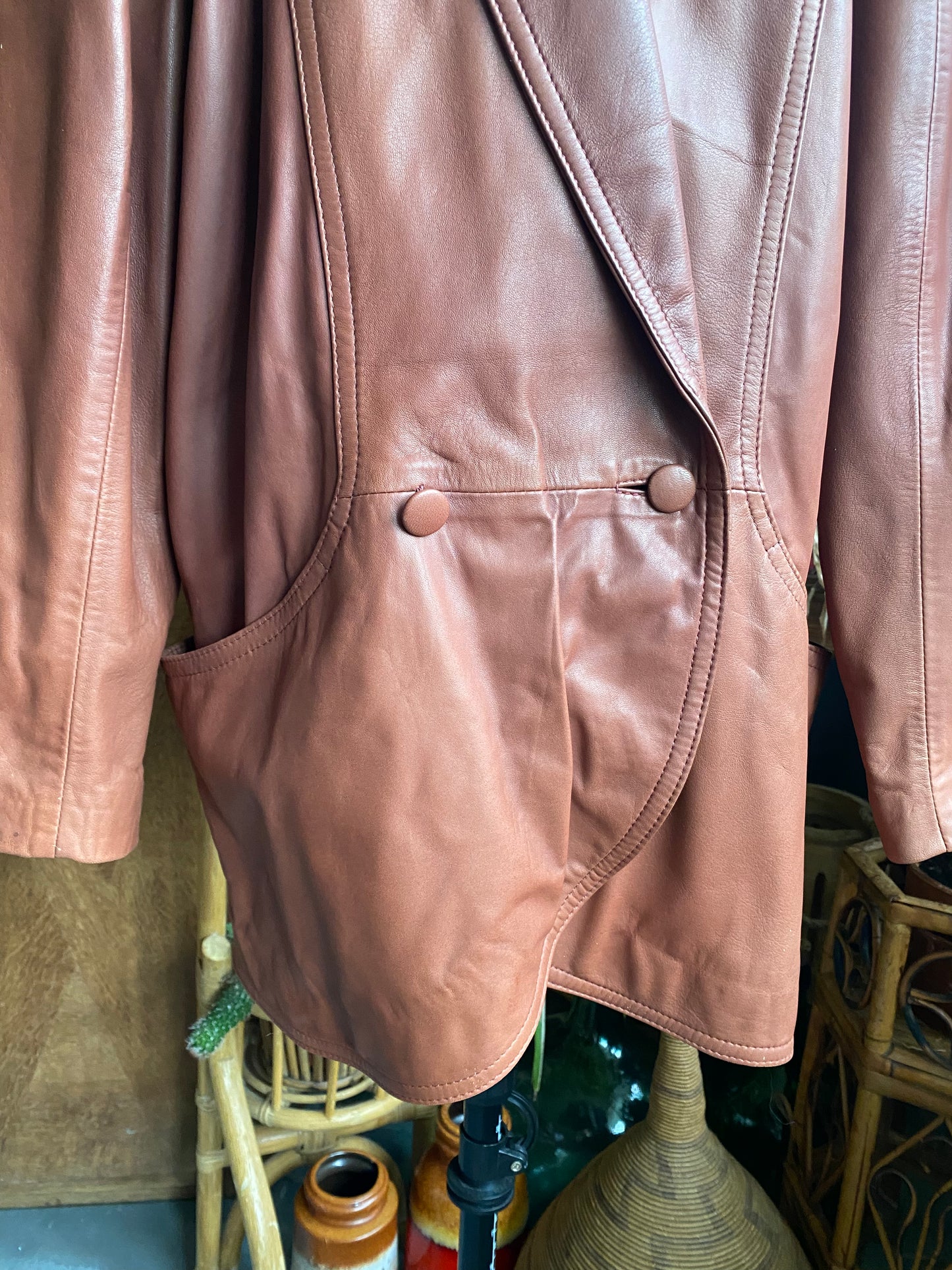 Veste oversize 80s cuir