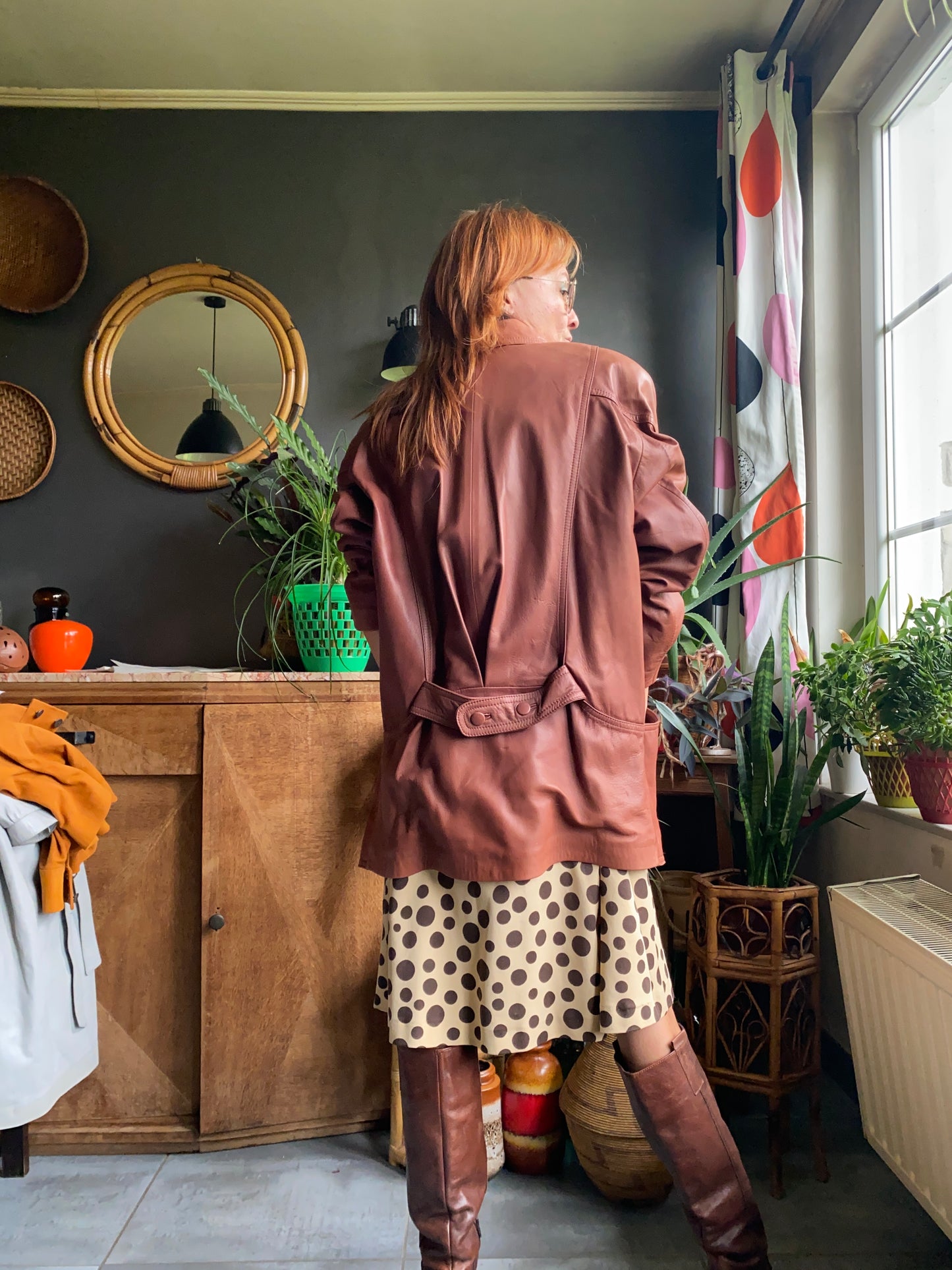 Veste oversize 80s cuir