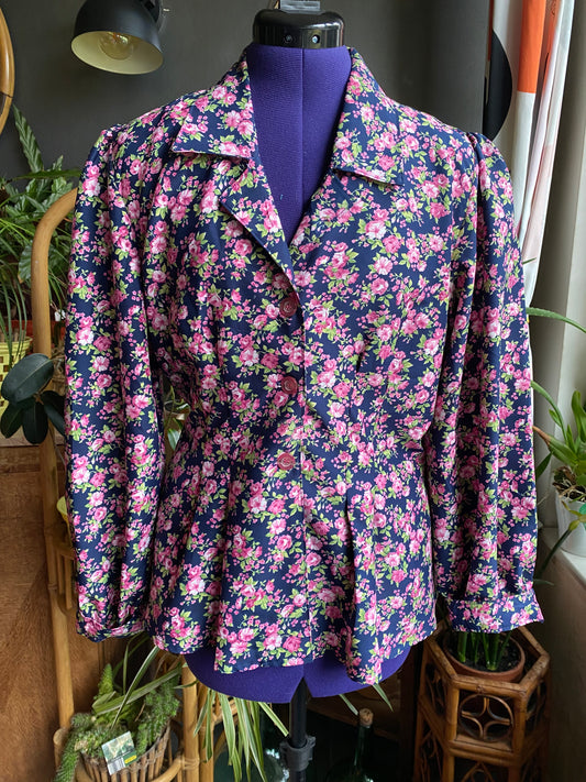 Chemisier fleuris 70s