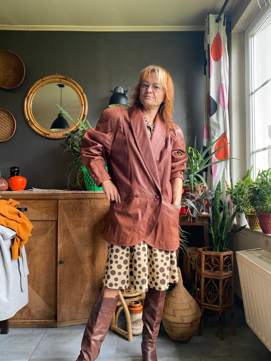 Veste oversize 80s cuir