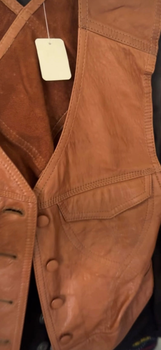Gilet cuir 70’s