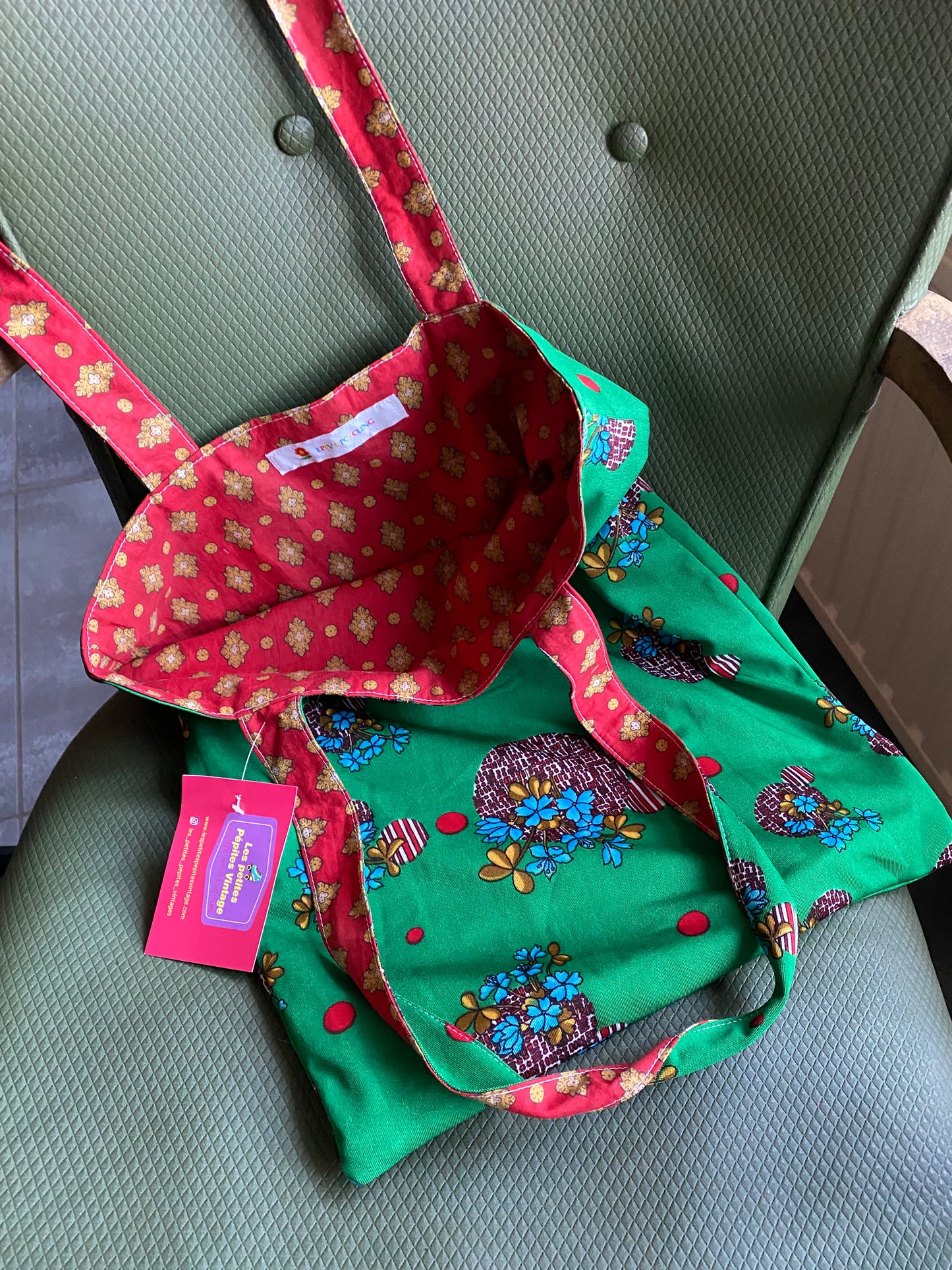 Tote bag réversible upcyclé