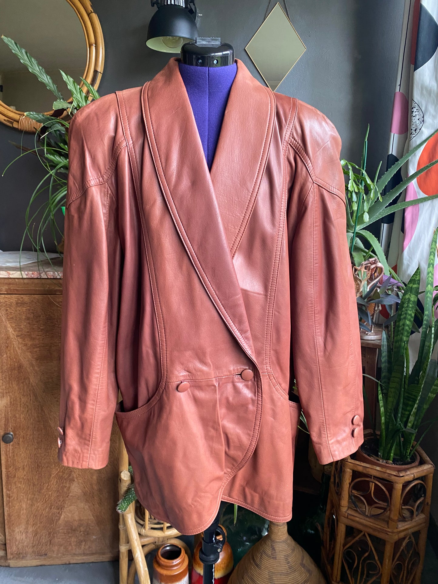 Veste oversize 80s cuir