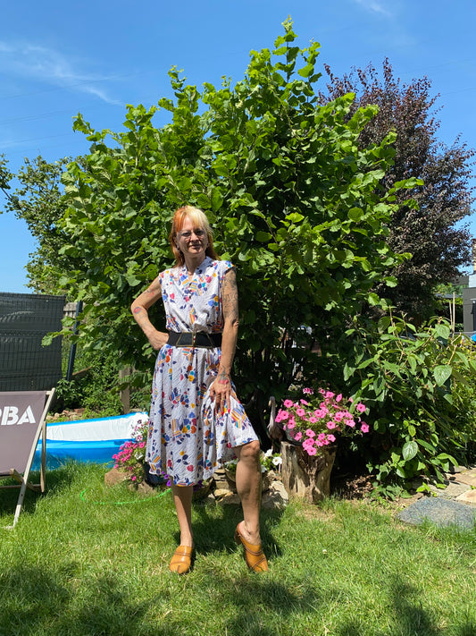 Robe Coeur arc-en-ciel 80s