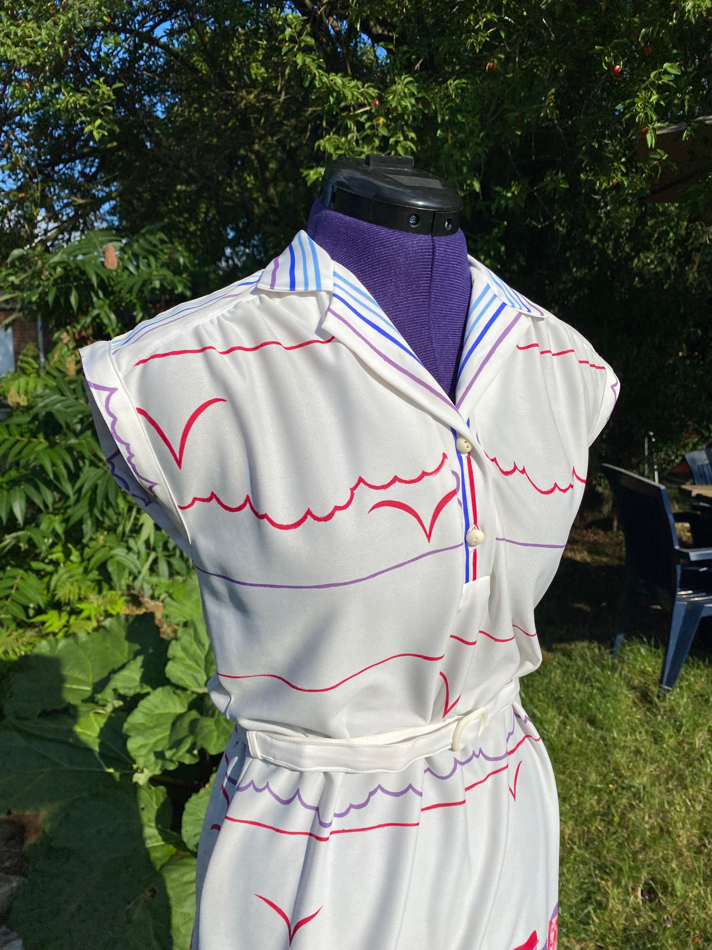 Robe motifs plage 80s