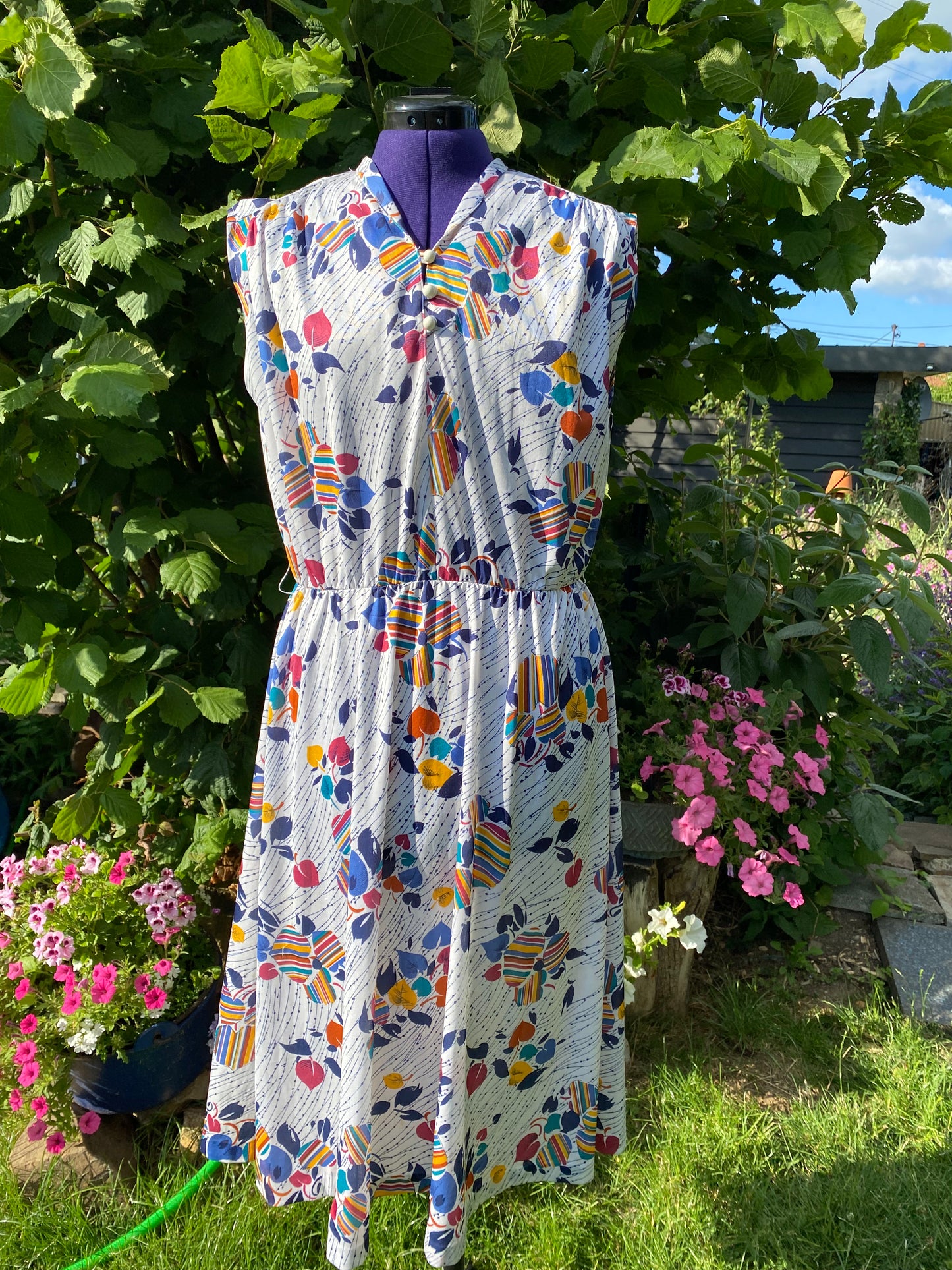 Robe Coeur arc-en-ciel 80s