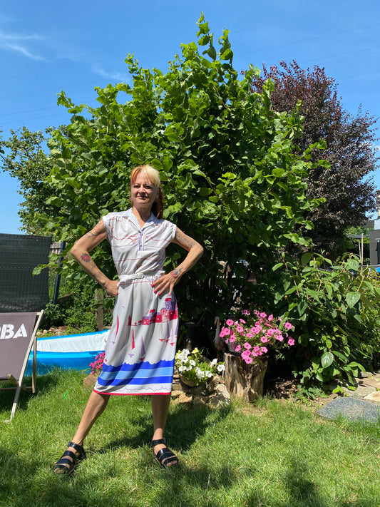 Robe motifs plage 80s