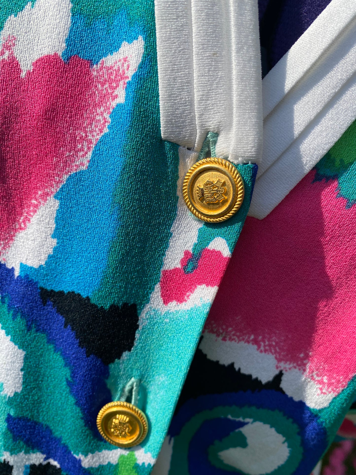 Robe turquoise et fushia 80s