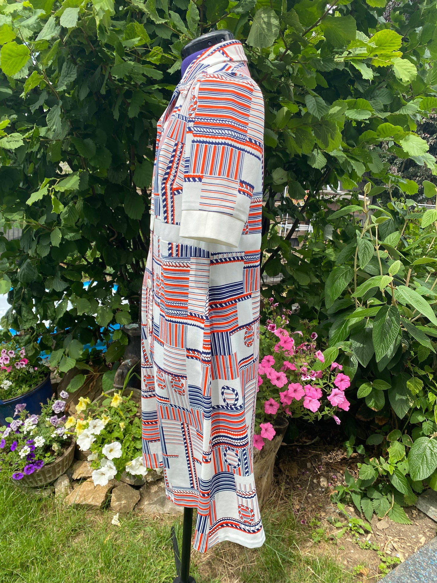 Robe motifs marins 70s