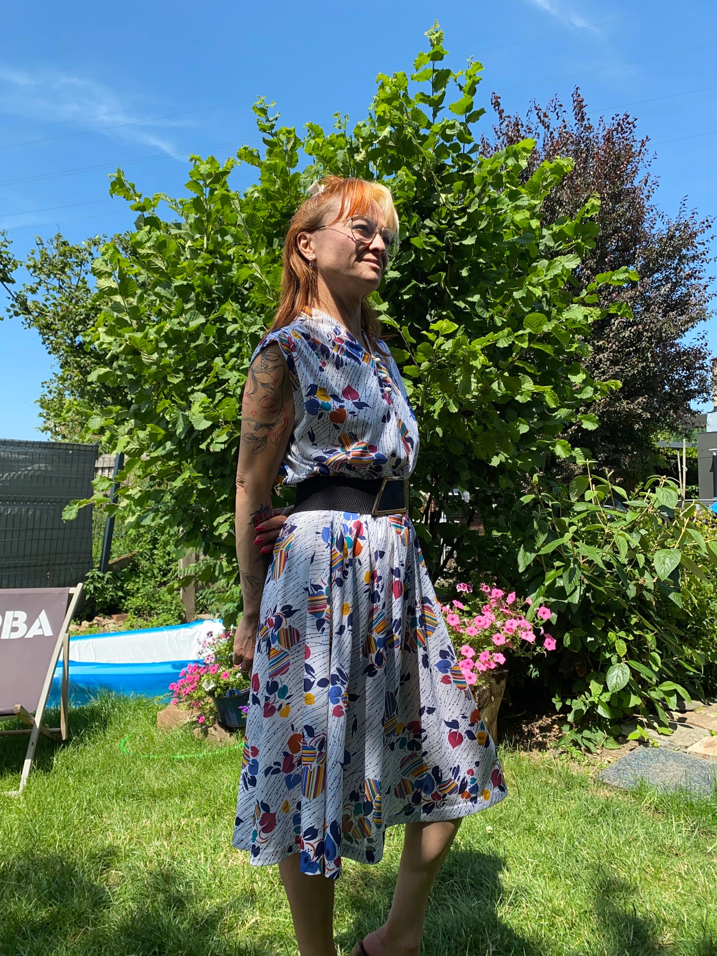 Robe Coeur arc-en-ciel 80s