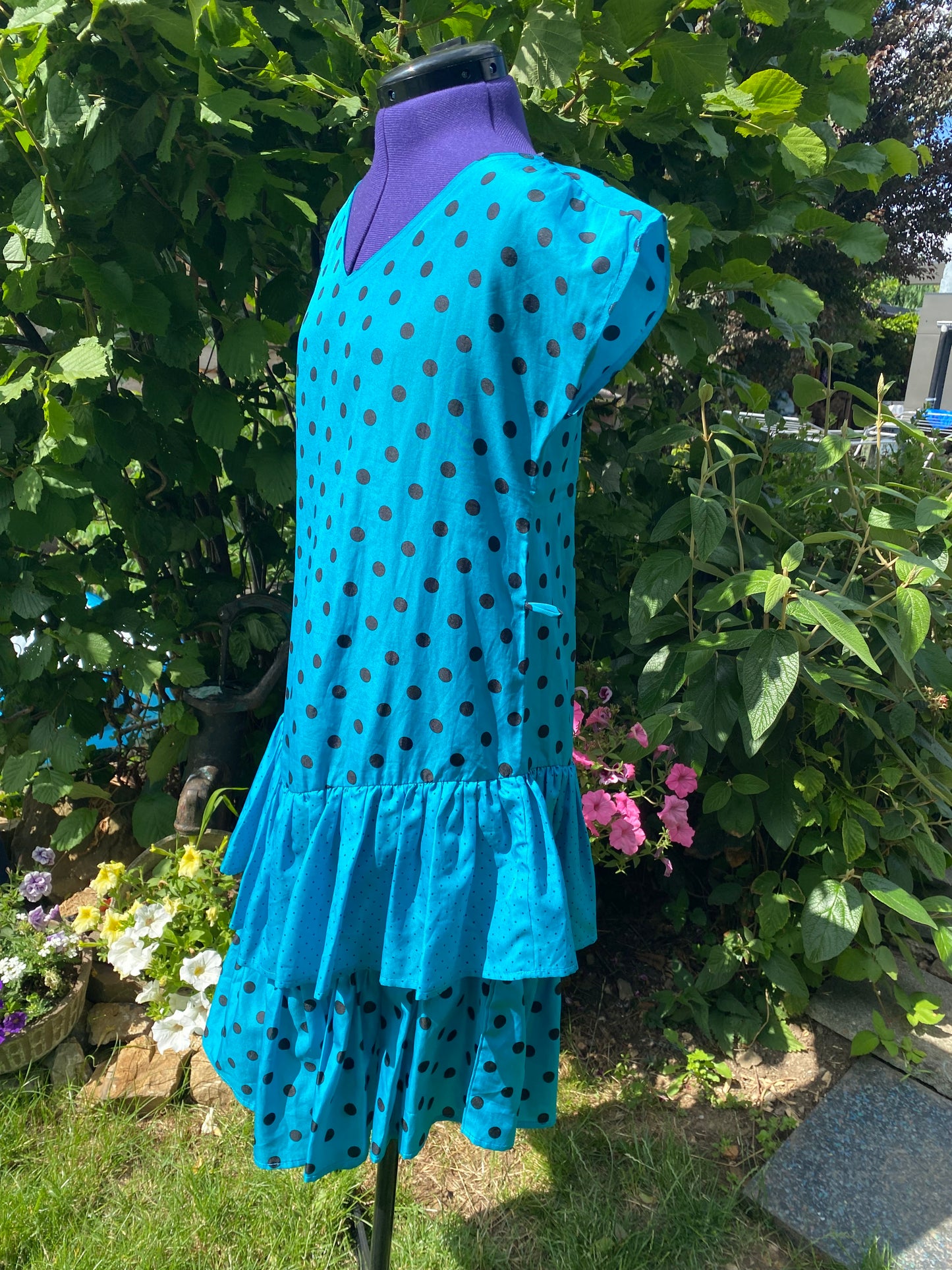 Robe pois et volants 80s