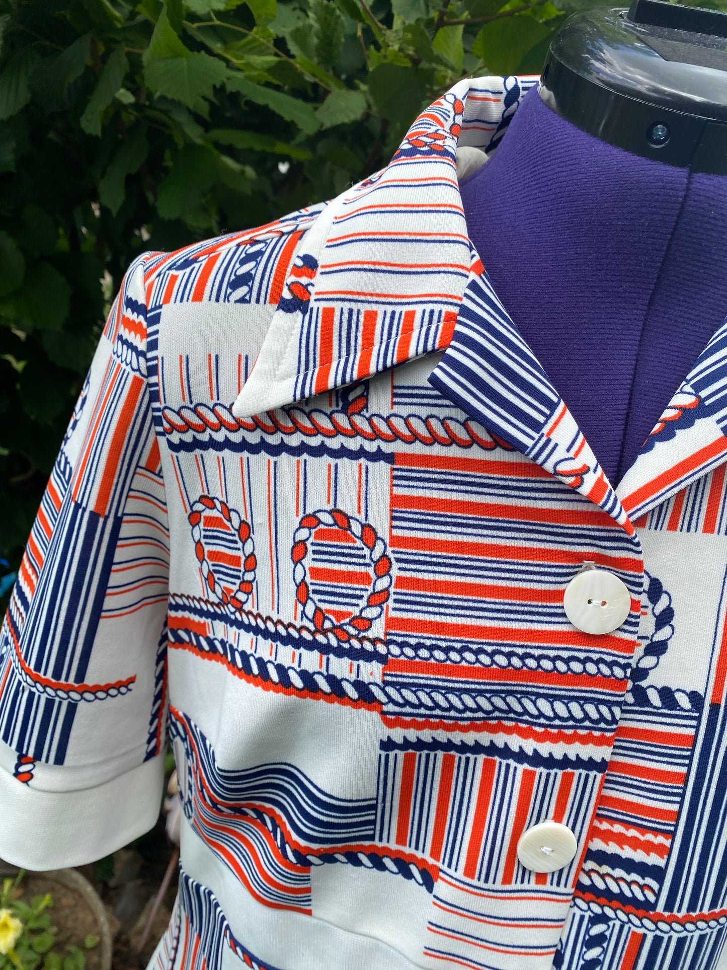 Robe motifs marins 70s