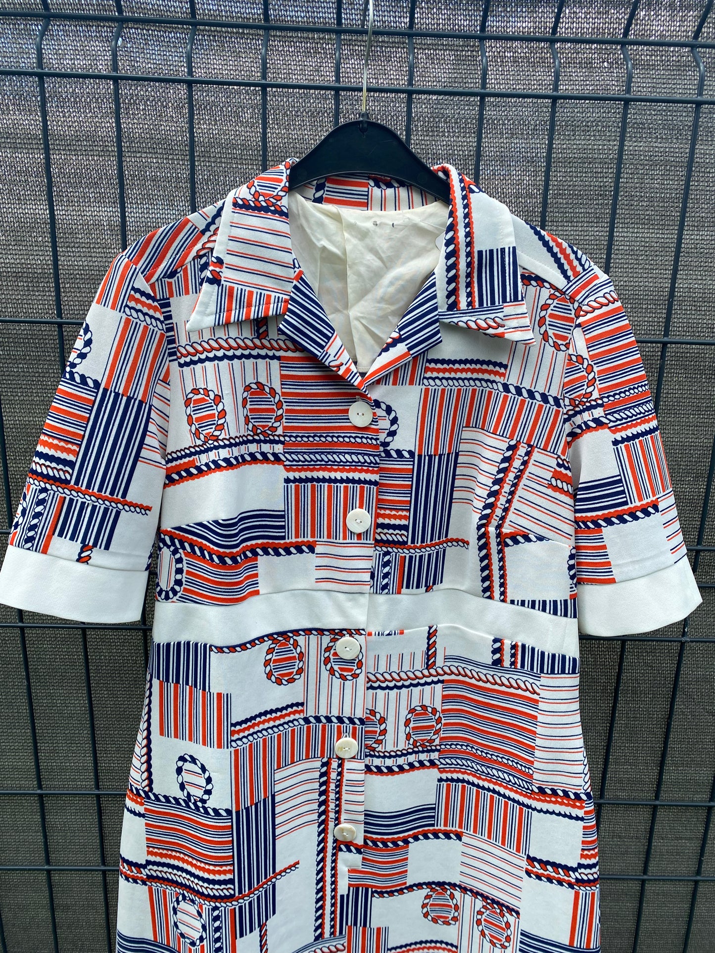 Robe motifs marins 70s