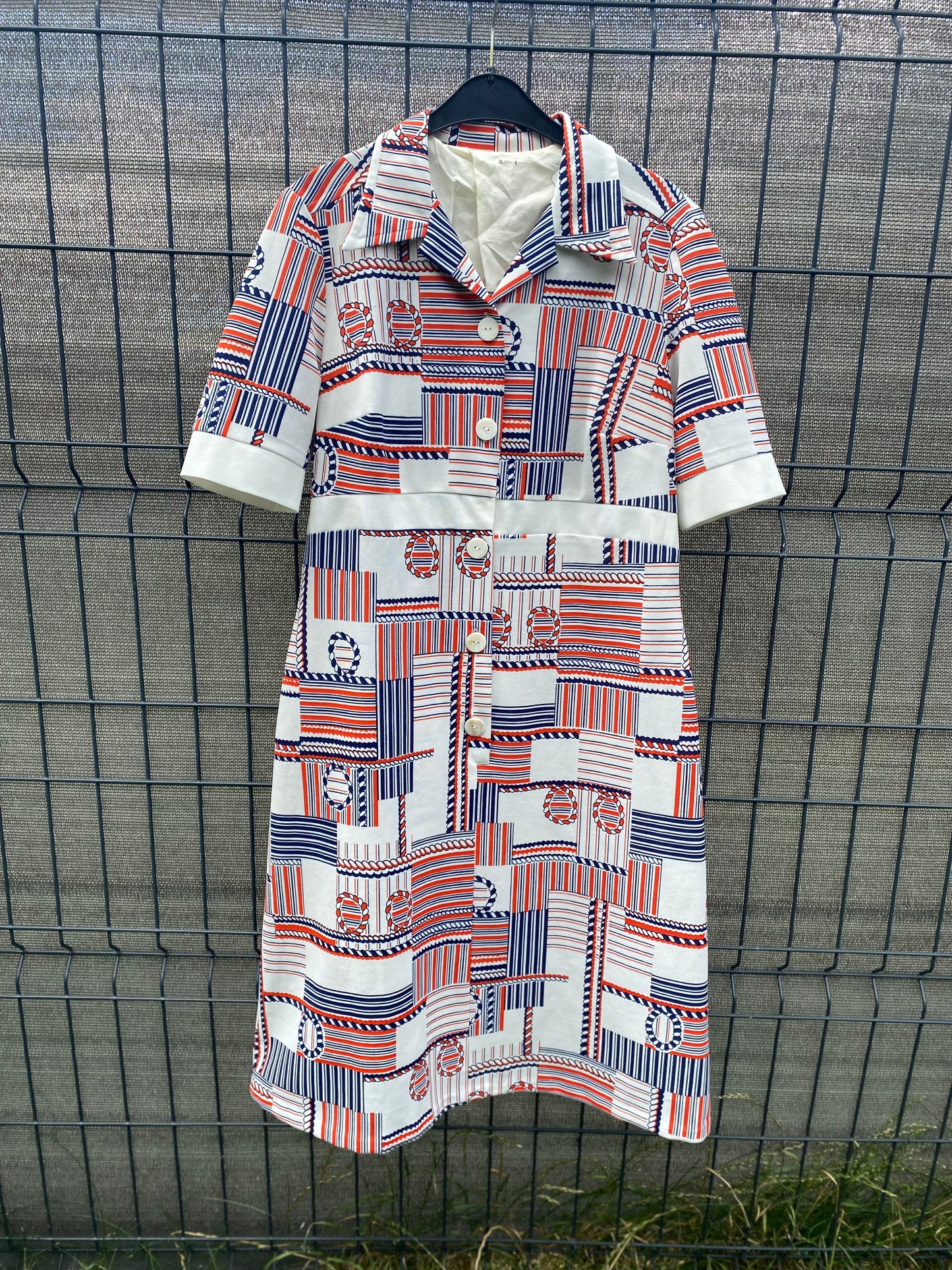 Robe motifs marins 70s