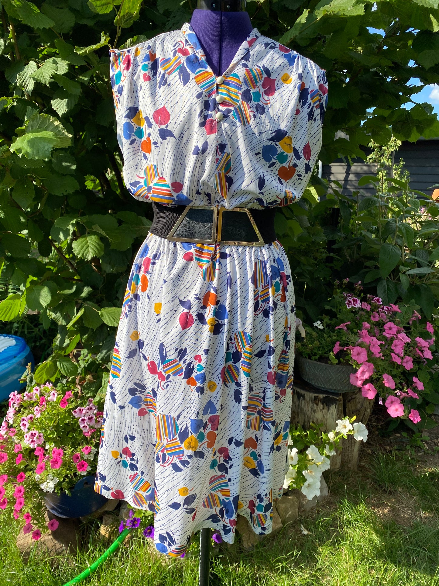 Robe Coeur arc-en-ciel 80s