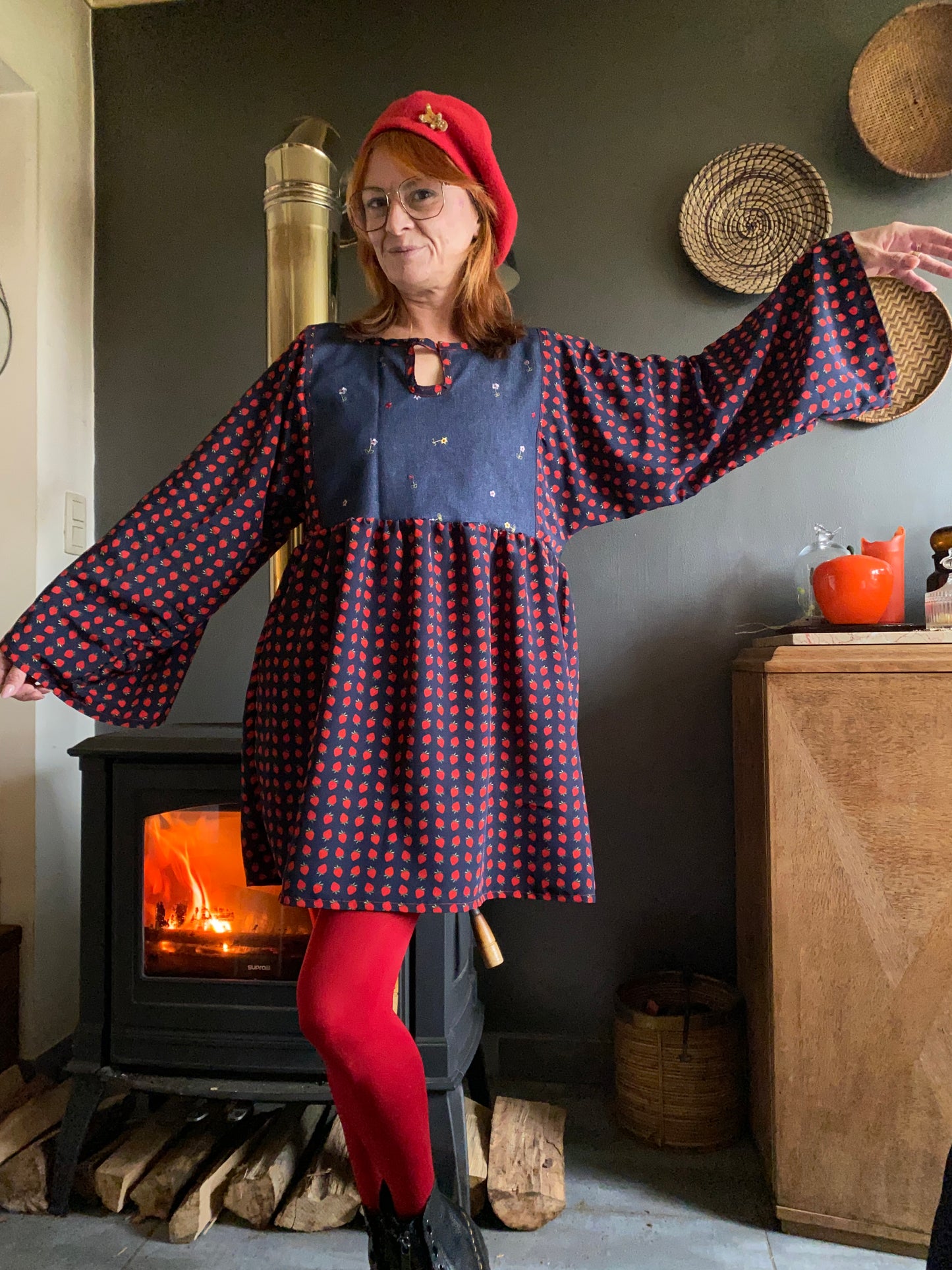 Robe fraise upcycling