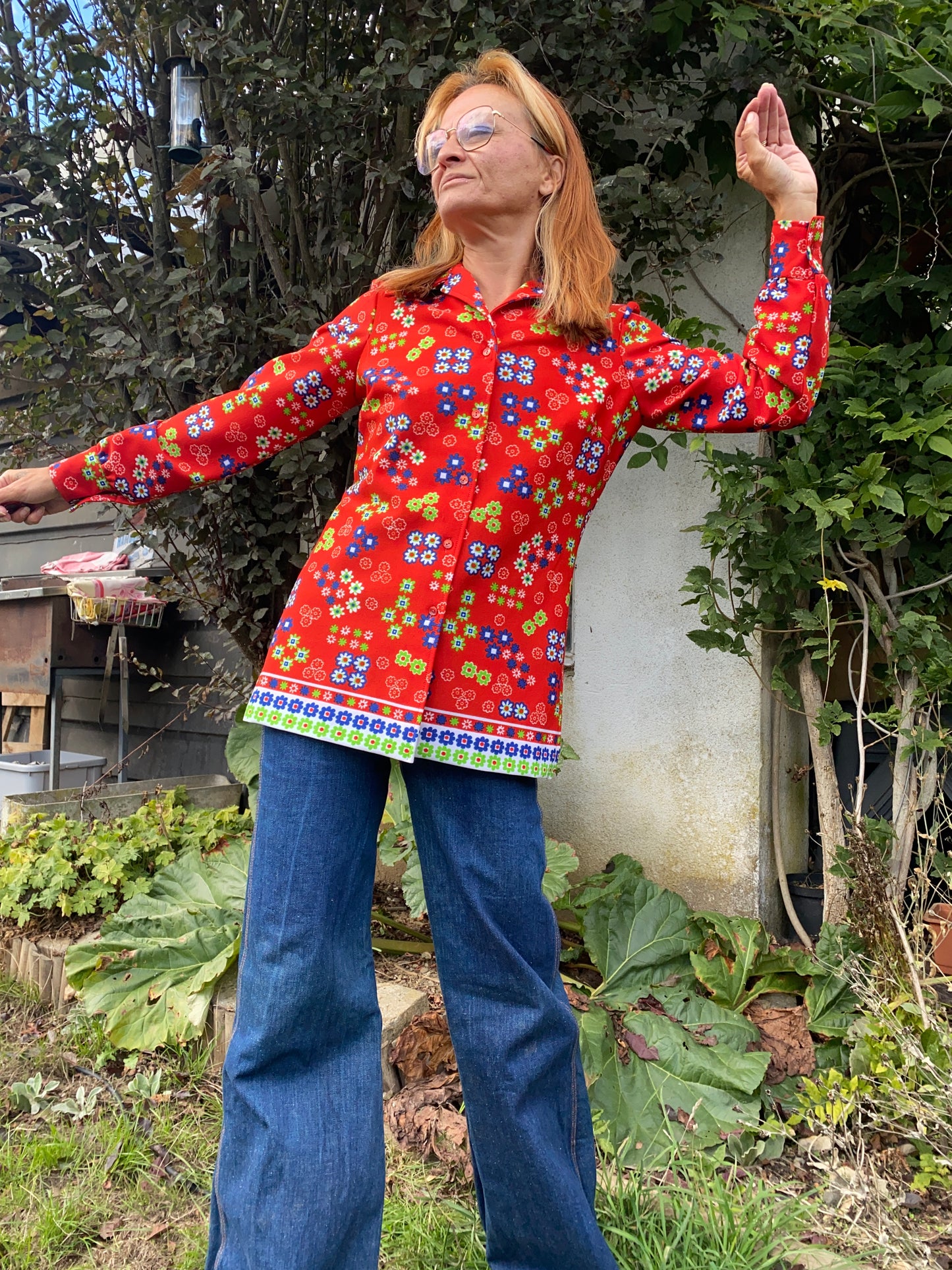 Chemise rouge 60s
