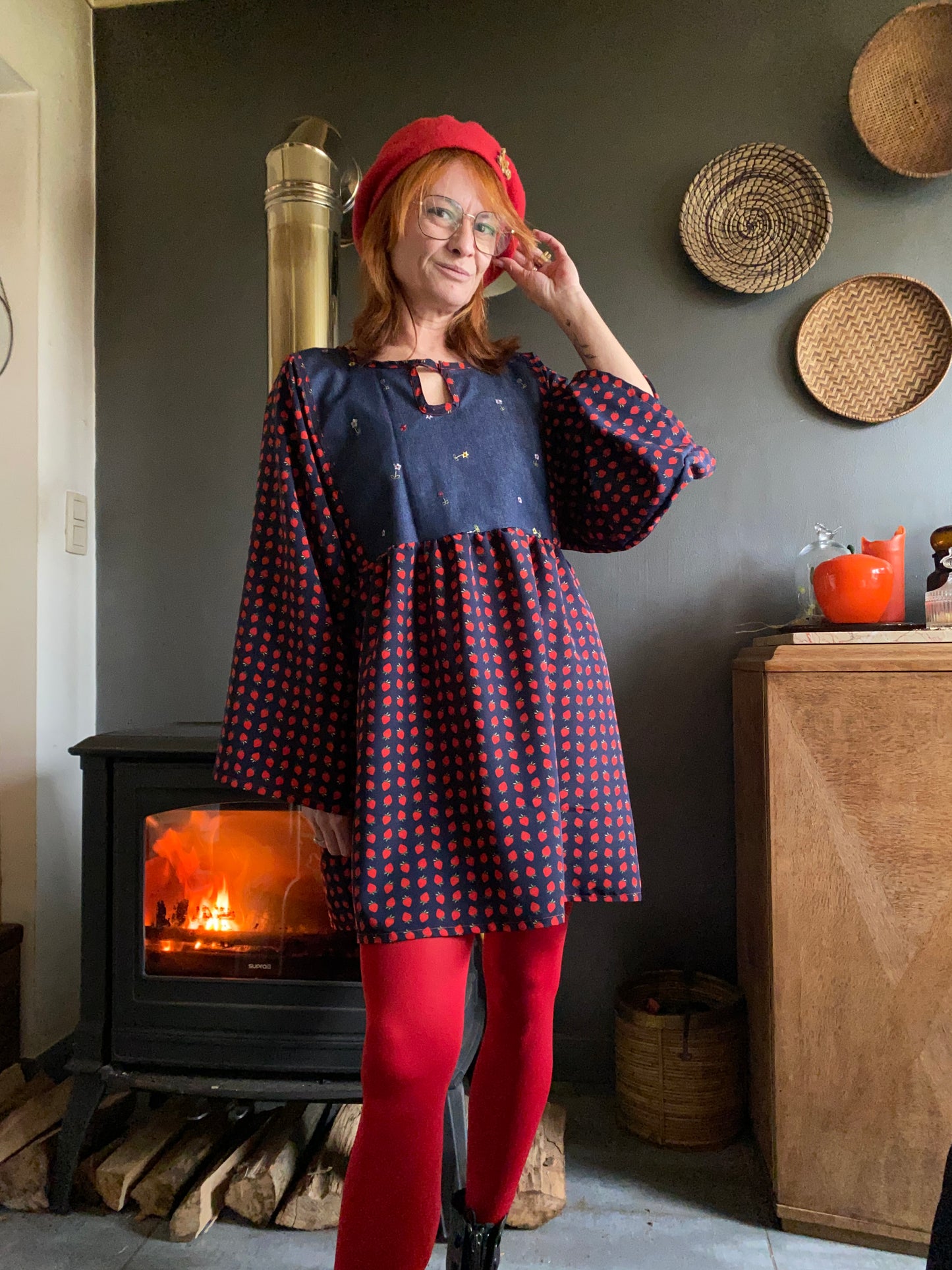 Robe fraise upcycling