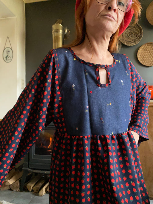 Robe fraise upcycling